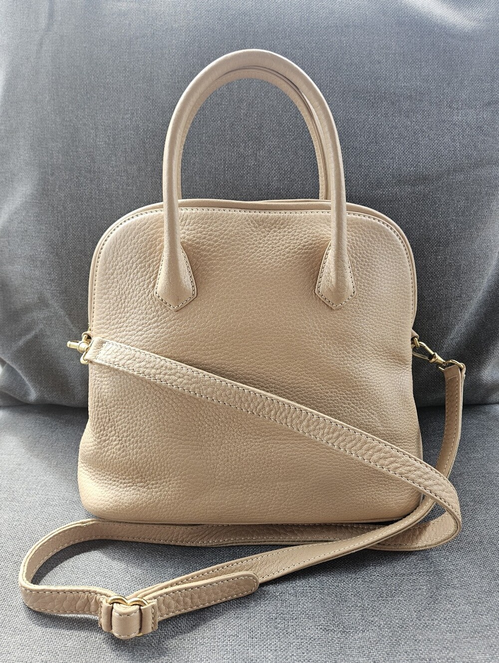 VINTAGE COACH Sonoma Satchel Style No. 4921 Pebbled Leather Parchment/Cream